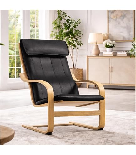 IKEA POANG チェアー Amazon.com: IKEA Poang Armchair Medium Brown Knisa Black 892.408